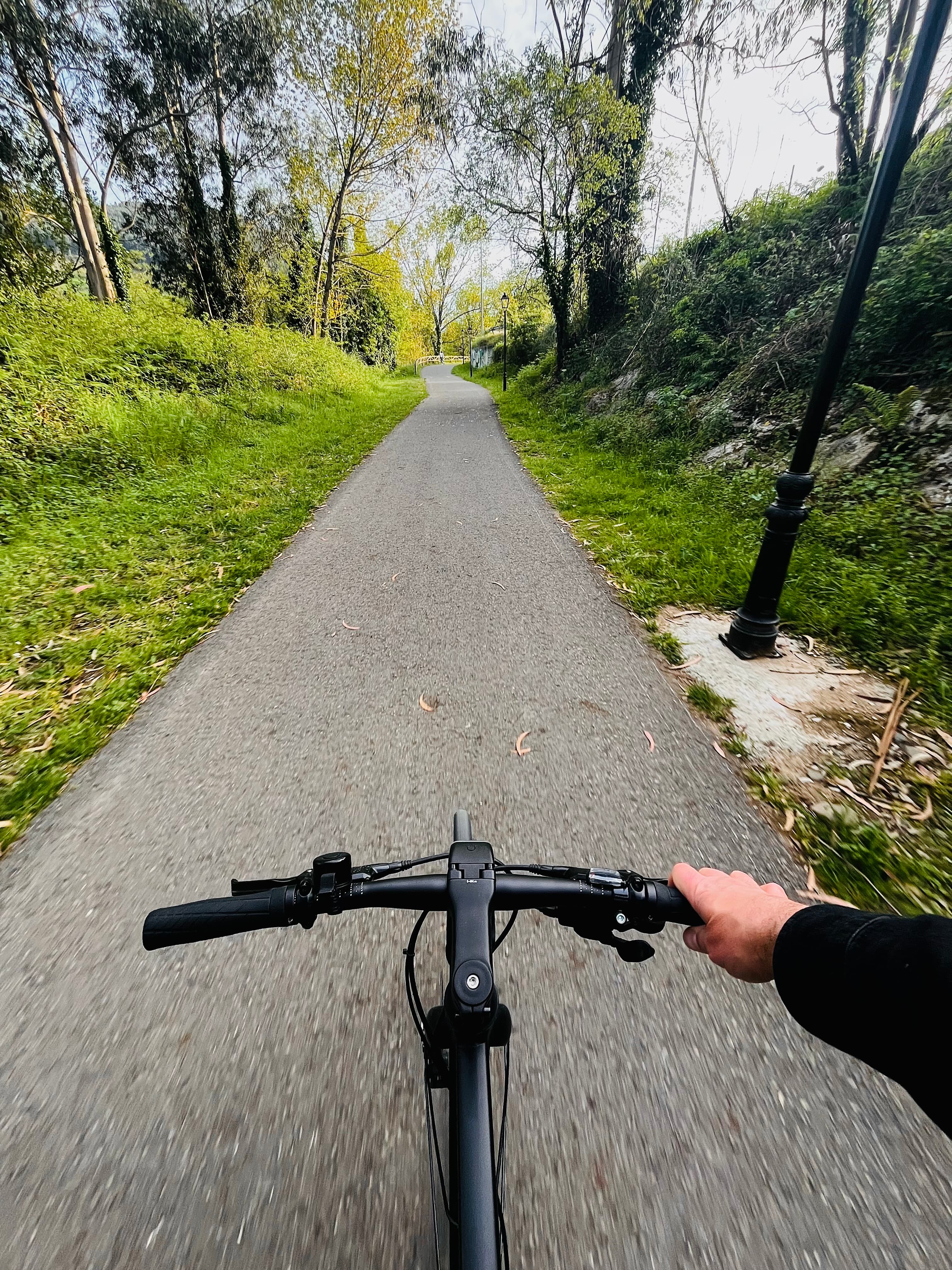 Mi bicicleta por una senda ciclable