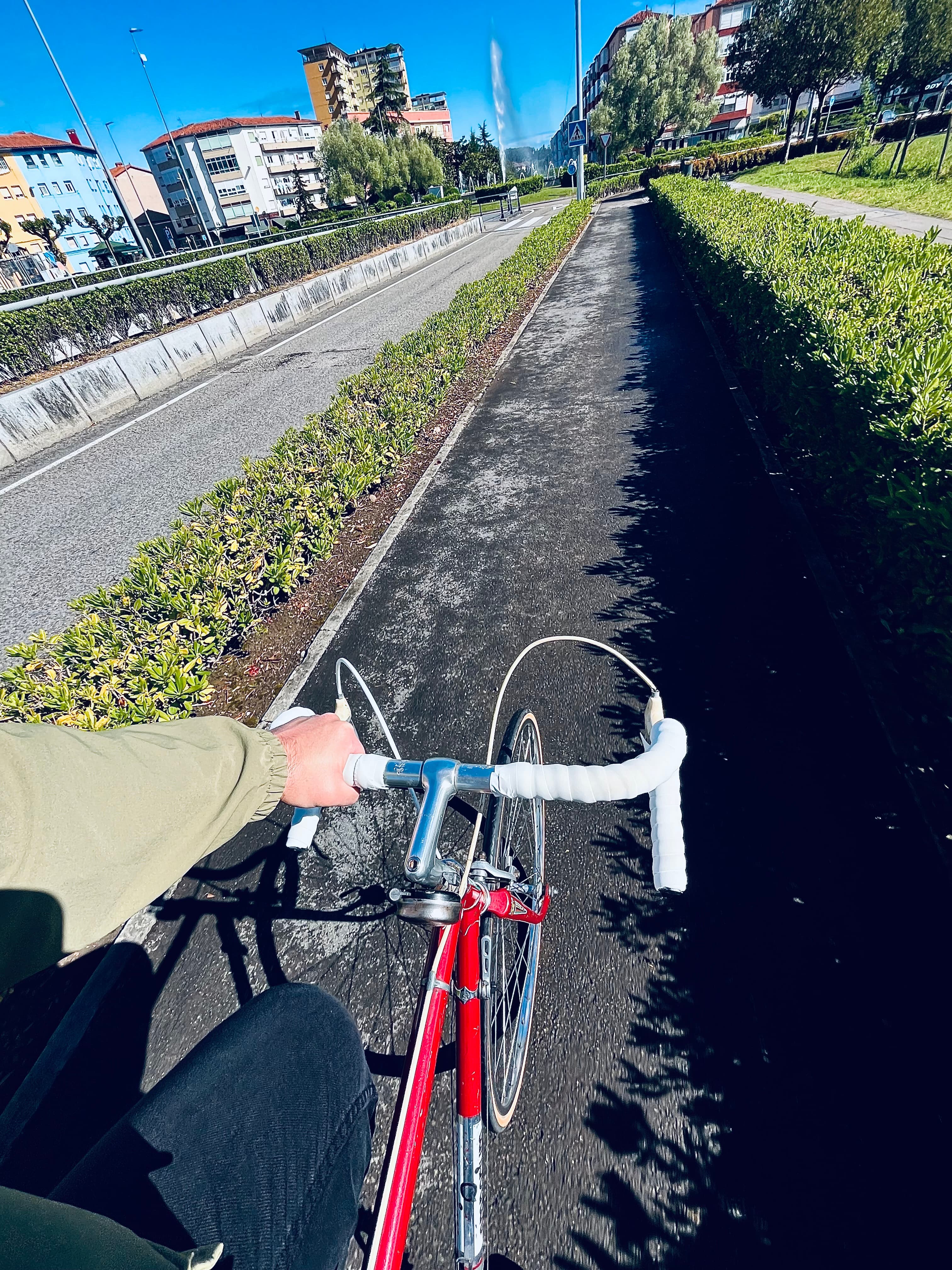 Mi bicicleta en un carril bici.