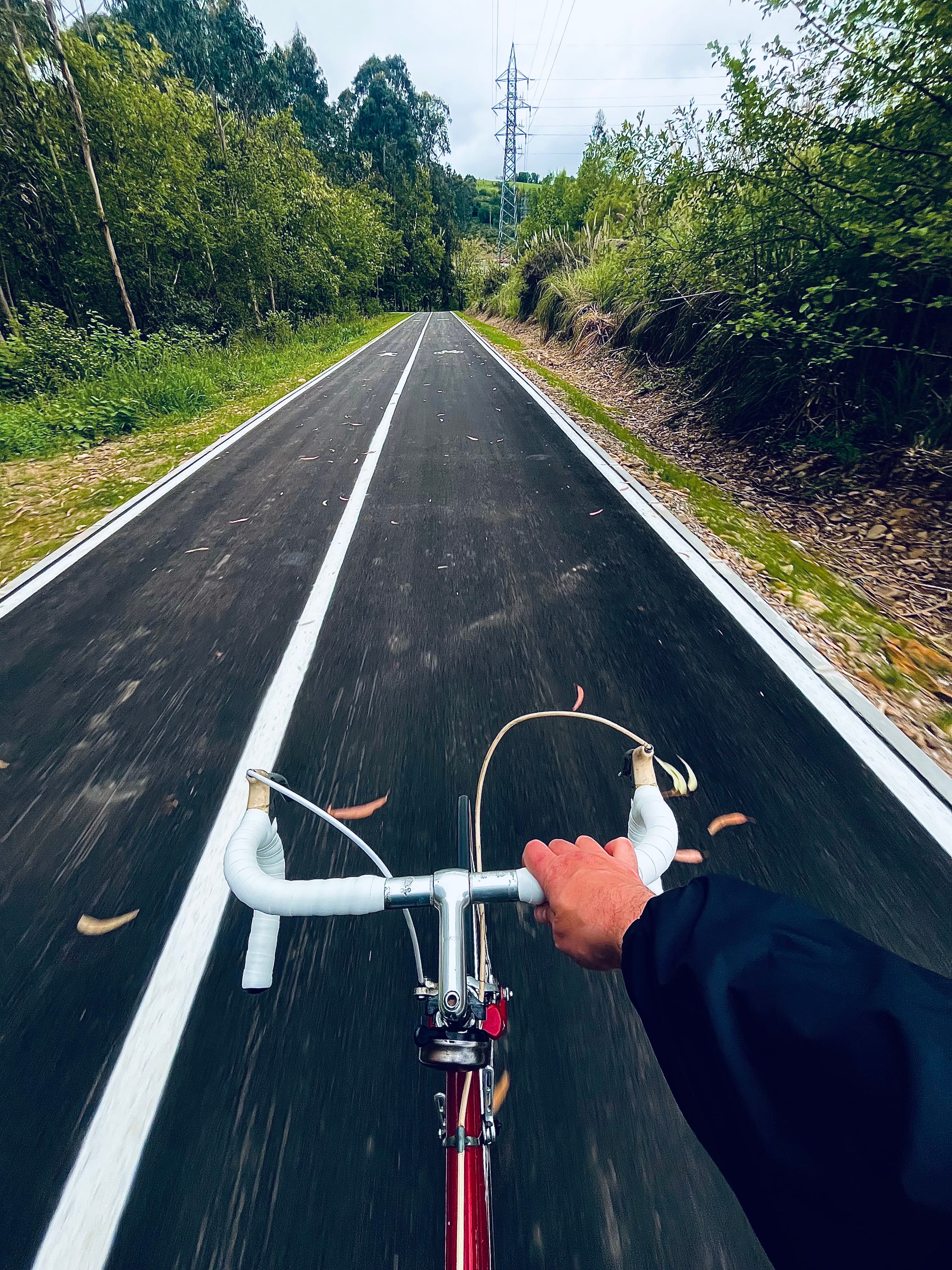 Mi bicicleta en un carril bici.