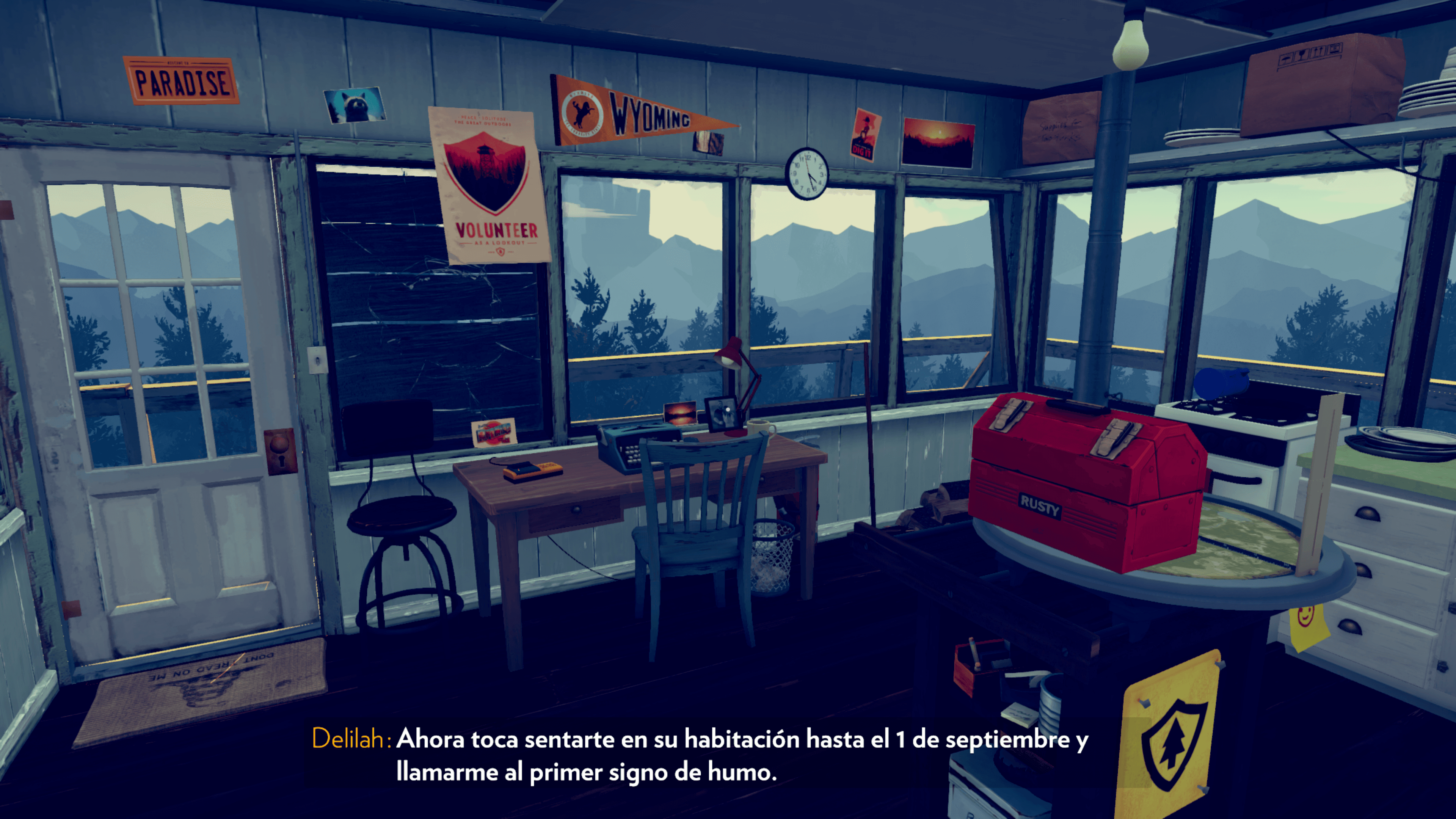 Firewatch: interior de la torre de control