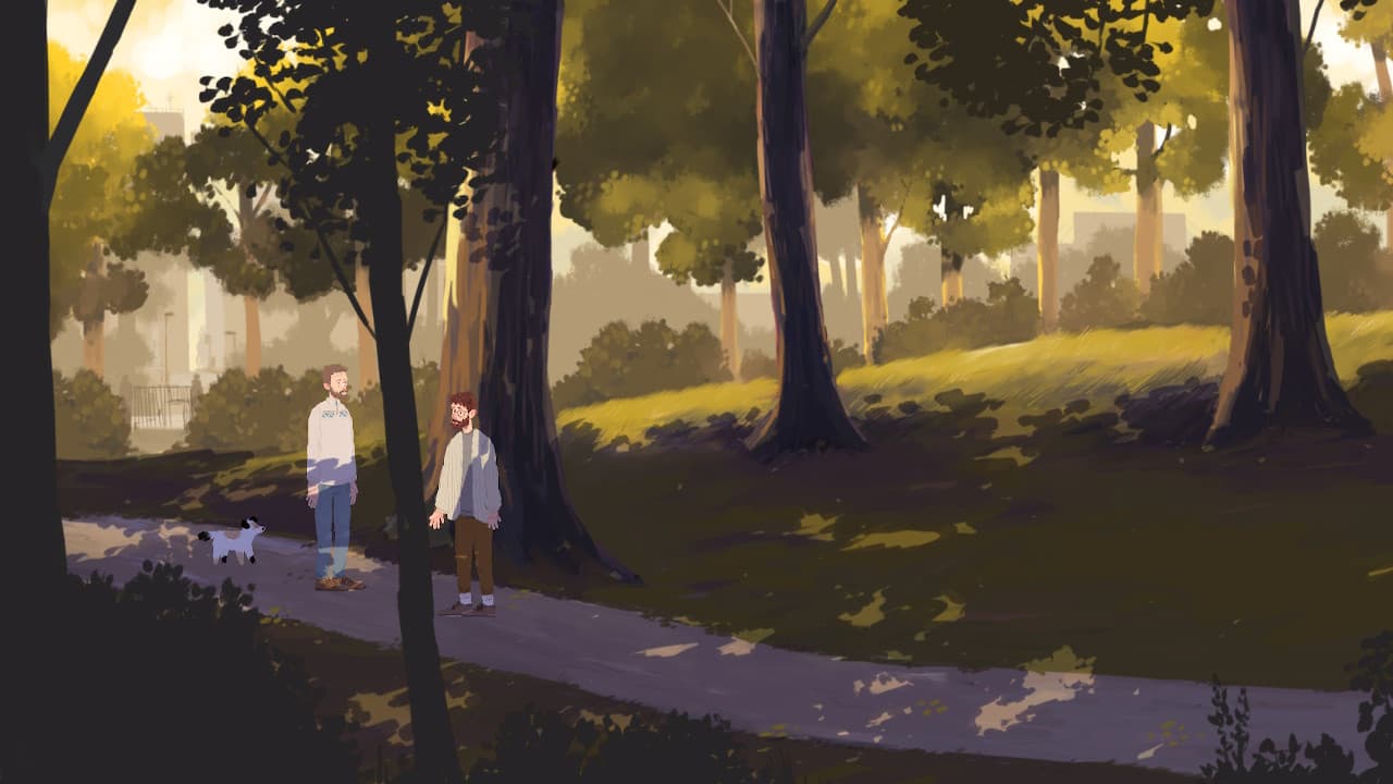 Escena en un parque de Moscú